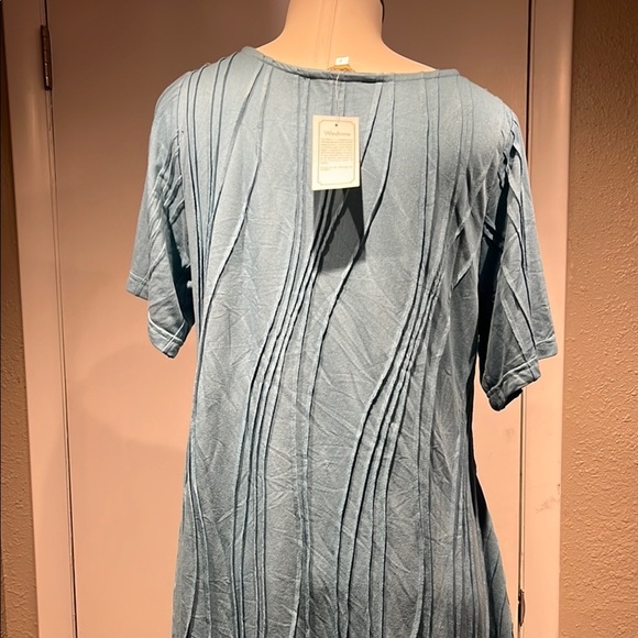 Casual Blue Scoop Neck Mini Sundress - Picture 11 of 16